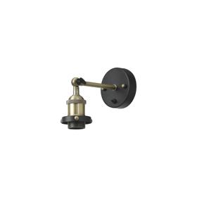 D0705  Dreifa Switched Wall Light, 1 x E27, Black/Antique Brass